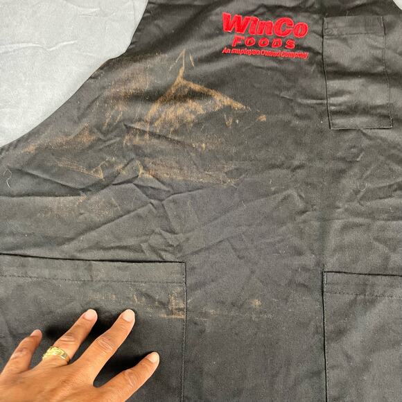 WinCo Employee Worker Apron Supermarket Tie Back Pockets Embroidered Bib II-11 - Picture 4 of 7